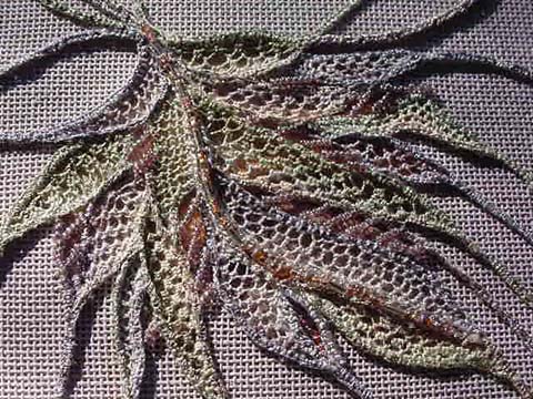 Needlelace Leaf on Canvas